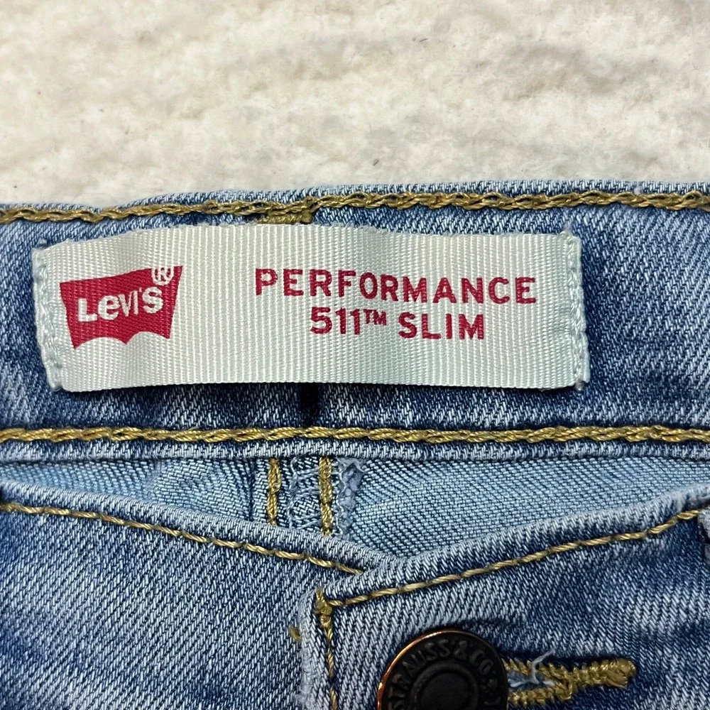 Levis Jeans Boys 12 Blue Performance 511 Slim Fit Stretch Denim 617844318101